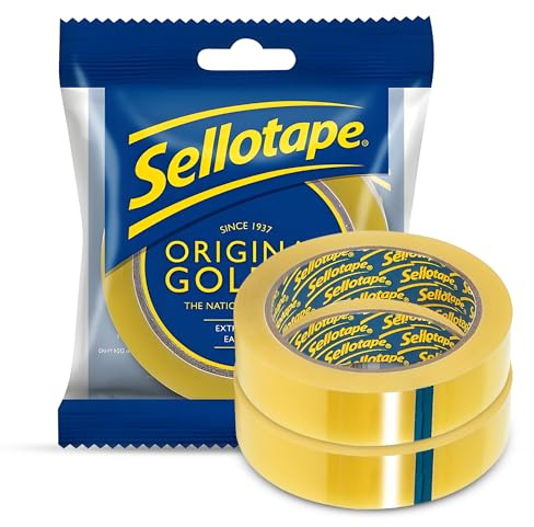 𝟮 𝗣𝗔𝗖𝗞 Original Golden Heavy Duty Packing Tape | Extra Strong Clear Packaging Tape for Home, Office, Gift Wrapping & Moving Boxes | Anti-Tear, Adhesive Shipping Tape Refills 0.96 Inch x 55 Yards