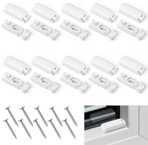 RAFIYU 10 Stück Spannschuhe für Verspannte Plissees, Plissee Ersatzteile, Plissee Halterung, Klemmträger Plissee für Klebeträger und Stick & Fix Front Klebeplatten