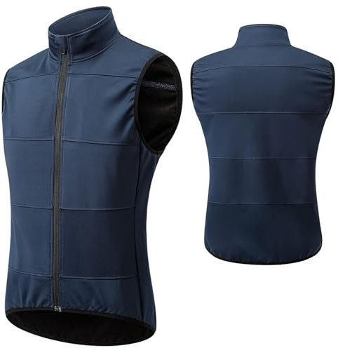 CLMETHE Chaleco de ciclismo polar para hombre, chaquetas sin mangas para bicicleta, chaleco térmico para otoño e invierno, camisetas de ciclismo a prueba de viento, ropa,Blue-ASIA3XL/EUR2XL