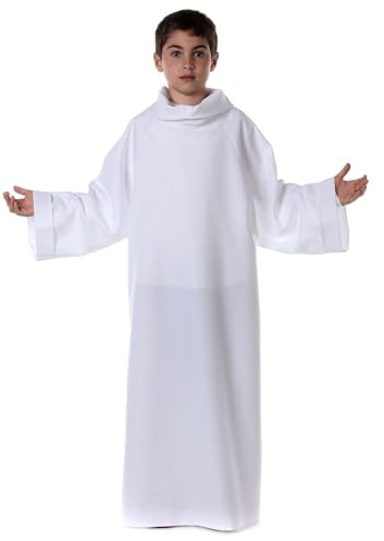 Holyart Abiti Prima Comunione: Abitino Comunione Modello Classico Coprente in Primis, 110 cm (43.5 INC.)