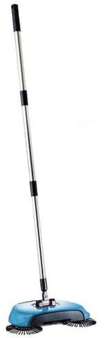 Easylife Manual Floor Sweeper (Blue) with Twin Rotating Spin Brushes and Microfibre Cloth for Mop and Polish, Hard Floor Sweeper Dust Mop, L110xW30xD20cm - Fully Guaranteed