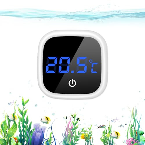 Termometro Digitale per Acquario con Display LED - Sensore di Temperatura Ad Alta Precisione per Acqua Dolce Marini - Mini Accessori