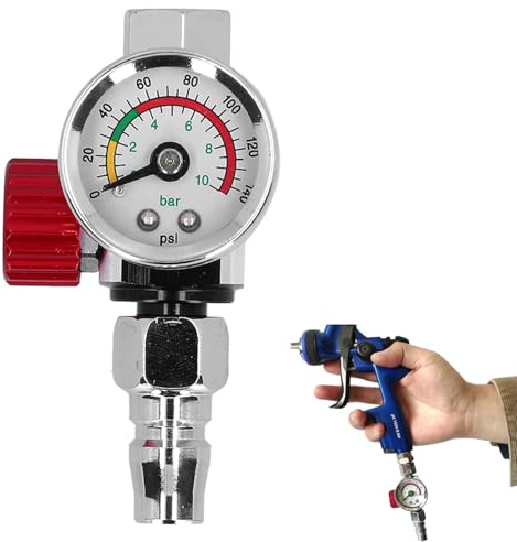 G1/4in Régulateur de Pression d'air en Acier Inoxydable, avec Manomètre