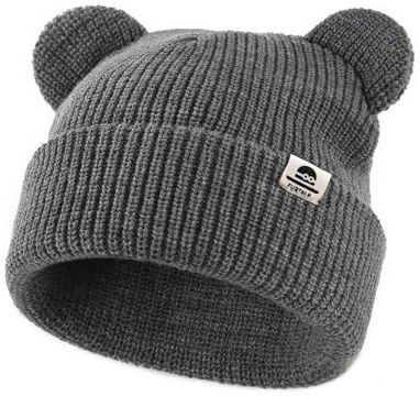 FURTALK Baby Beanie Winter Mütze mit Bärenohr für Säugling Kleinkind Jungen Mädchen Weich Gestrickt Wintermütze 6-36 Monate,Grau