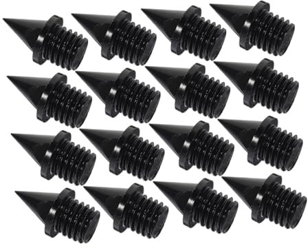Toyvian 16 Pezzi Chiodi da Pista in Metallo Nero per Scarpe da Corsa Uomo Eccellente Grip e Facile Avvitamento per Allenamento Atletico e Cross Country
