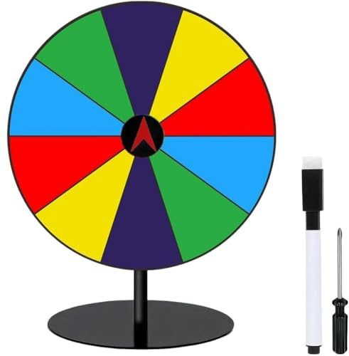 Keuyeo Ruota dei Premi 7,87 Pollici con Supporto, Ruota dei Premi Tavolo, Ruota della Roulette a Secco, Gioco della Roulette Colorata per Feste in Casa E Fiere