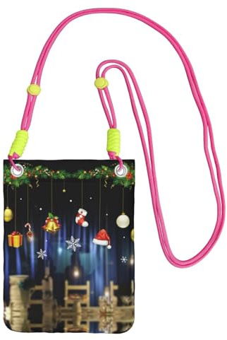 WXWJSHMGC Mini borsa a tracolla per telefono con stampa di calze natalizie per cellulare e smartphone, Fucsia, Taglia unica