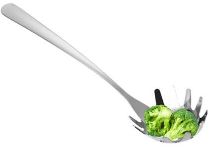 Spaghettisked - 26 x 6,5 cm degsked, allmänt använd | Rostfritt stål gaffel köksutrustning humaniserad touch, pastaserver för matlagning omrörning
