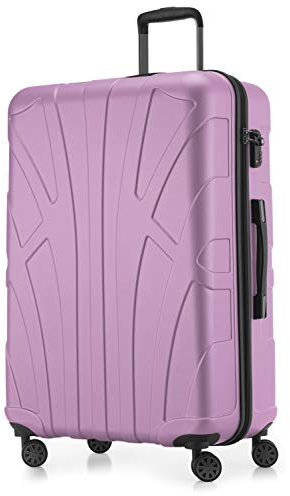 suitline großer Hartschalen-Koffer Koffer Trolley Rollkoffer XL Reisekoffer, TSA, 76 cm, ca. 96-110 Liter, 100% ABS Matt, Flieder