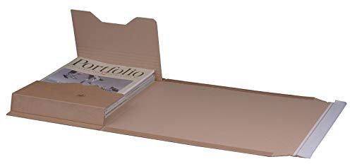 KK Verpackungen® Höhenvariable Versandverpackung für Büchersendungen | 25 Stück, DIN B4, 378x295x80mm | Buchverpackung, Wickelverpackung mit Selbstklebeverschluss & Aufreißfaden