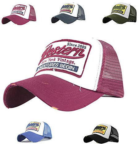 CheChury Gorras Hombre, Gorra de béisbol con Visera Ajustable Casual Gorras Rapero Classic Mujer Gorra de Rejilla Sombrero Retro,Unisex