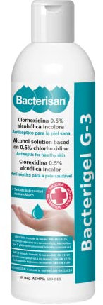Bacterigel G-3, Gel hidroalcohólico, desinfectante de manos, antiséptico de manos 500ml