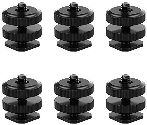 6 Piezas Soporte de Zapata para cámara a Adaptador de Tornillo de trípode de 1/4 -20, Adaptador de Tornillo de 1/4 para Flash de cámara Montaje en Zapata DSLR Rig para cámara