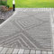 SIMPEX Outdoor Teppich, Gestreift Design, Grau, 80 x 150 cm, Boho-Stil, für Küche, Balkon, Terrasse, Garten, Picknick