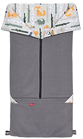 ByBoom Universal Baby Fußsack und Decke 2in1 für Kinderwagen/Buggy, kuschelig-weiche Kinderdecke, Unterlage, Krabbeldecke 100x100cm doppelseitig, flauschig, ideal vom Frühling bis Herbst