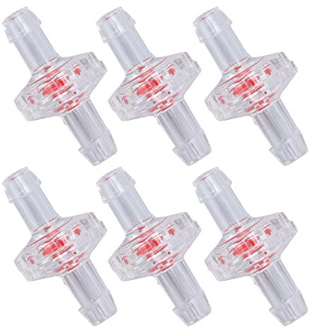 10 Stück 5mm Rückschlagventil 1-Wege-PP, Durchsichtig Kunststoff Schlauch Barb Rückkehr Inline Plug in Rückschlagventil für Wasser Kraftstoff Gas Flüssigkeit Luft