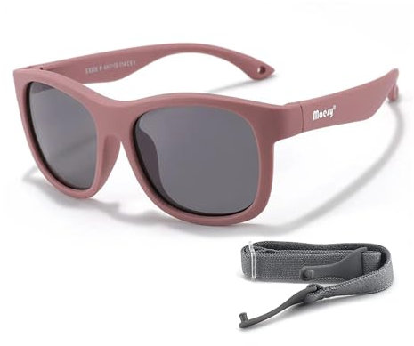 Maesy Kinder Sonnenbrille für Kleinkind und Baby - 1-3 Jahre - UV400 Polarisierter Schutz - Flexibler und Biegsamer Rahmen - Verstellbares Gummiband - Sichere und Bequeme Kindersonnenbrille - Luca