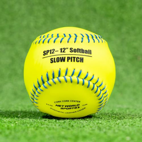 FORTRESS 12 Slow Pitch PVC Softball │ Ideal for Schools & Sport Academies │ Fluro-Yellow Ball (1)