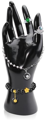 Schmuck Hand Form Ständer, Schmuckhand Schmuckhalter Ringhalter, Mannequin-Hände Weibliche Dekohand, Kreativer Jewelry Display Halter für Heim Schaufenster Armbänder Ketten Ringe Uhren (Schwarz)