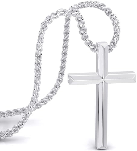 SERASAR Kreuzkette Herrenschmuck Edelstahl - 60cm Schmuck Herrenkette Herren kette Kreuz Geburtstagsgeschenk für Manner
