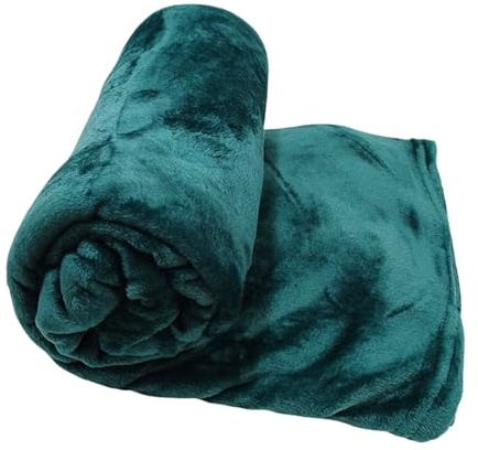 JYC CREATIVE Lätt Fleecefilt, Lätt Mjuk Varm Filt, Liten Filt, Medium och Stor, Överkast Filt, Sofffilt, Barnfilt, Babyfilt, (242 Grön, 130 x 160 cm)