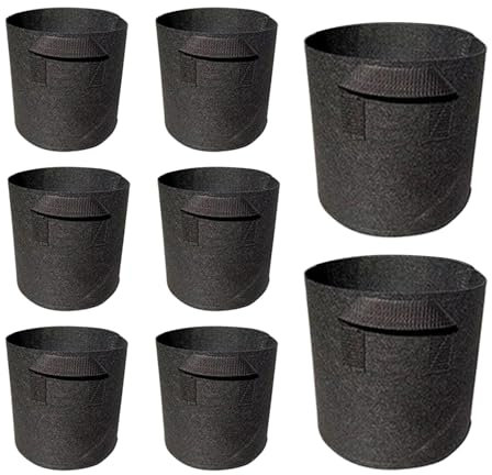 Lot De 8 Pots De Fleurs Pour Bassin À Nénuphars, Pots En Tissu De 12 Litres Avec Poignées, Sac Réutilisable Pour Plant Aquatiques, Panier À Eau Pour Bassin, Pliable Pour Décoration De Jardin
