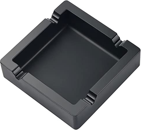 OILP Cigar Ashtray Big Ashtrays for Cigarettes Outdoors Patio Large Black 4 Dual-use Rest Unbreakable Silicone Cigar Cigarette Ashtray for Outside/Indoor/Home Decor