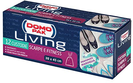 Domopak Living Sacchetti Scarpe e Fitness, Trasparenti, 38 x 45 cm