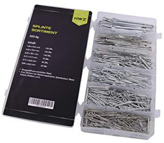 555 pièces goupilles Assortiment de goupilles en acier Goupille de sécurité Goupille de sécurité Convient aux boulons de verrouillage Boulons Écrous