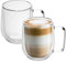 Intirilife 2x set di bicchieri termici a doppia parete -150-200ml- soffiati a bocca isolati per cappuccino espresso, bicchieri da tè bicchieri da caffè latte macchiato, effetto galleggiante con manico