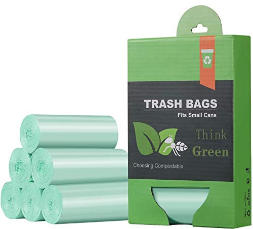 AYOTEE, sacchetti per rifiuti per compost, 5 litri, 5 ruote, 125 pezzi, sacchetti per la spazzatura per alimenti, 100% biologici e biodegradabili con certificazione