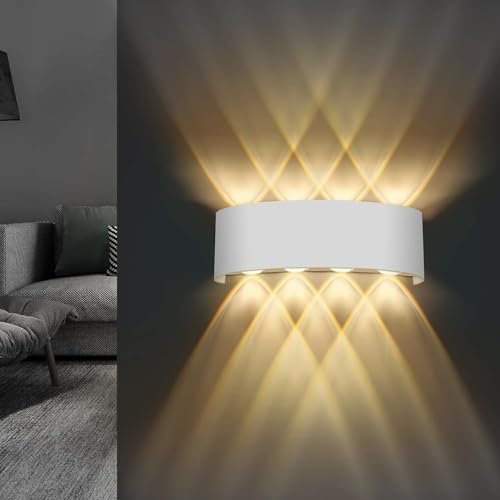 Lureshine Wandleuchte für Innen/Außen, 22 x 8 x 5 cm, Up and Down, schwarz, 8 W, IP 65 LED, warmweiß 3000 K, Wandleuchte, Wohnzimmer
