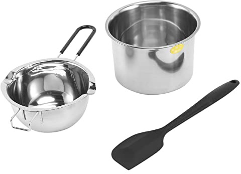 Yuikome Doppio Caldaia Pentola Set Acciaio Inossidabile Fusione Pentola Spatola In Silicone Per Sciogliere Cioccolato, Sapone, Cera, Candele Produzione
