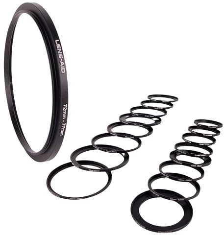 LENS-AID Step Up Ring 77-82 mm adapterring för objektiv filter | aluminium, för ND-filter, UV-filter och polfilter, låg profil för mindre vinjettering