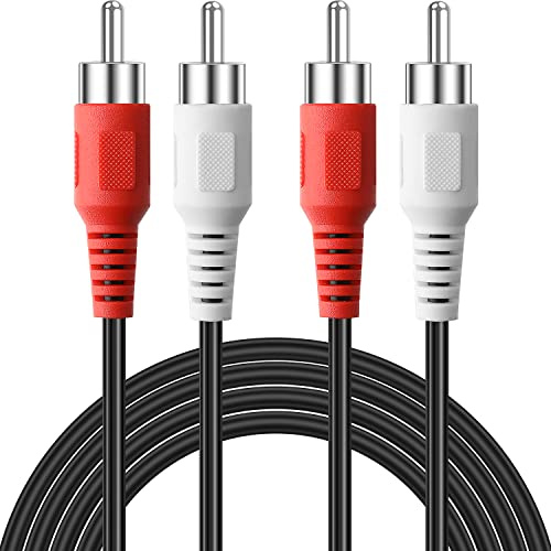 2RCA Male to Male Stereo Audio Cable, Dual Shielded Subwoofer Cord, 10FT