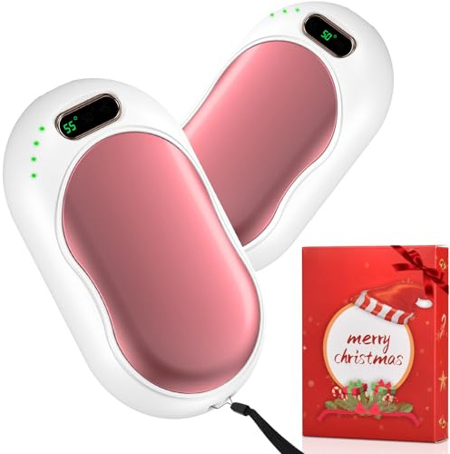 Handwärmer Elektrisch Split Magnetic Wiederaufladbare Taschenwärmer 2er-Pack, 5000mAh Tragbar Handwärmer Wiederverwendbar 3 Heizmodi Fortsetzung 15H, Warmes Geschenk für Outdoor Frauen Männer Kinder