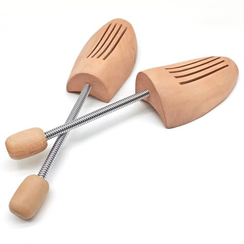 REVAHI Schuhspanner Holz, Spiralfeder Schuhformer Schuhleisten, Schuhspanner,Schuhstrecker,Shoe Stretcher Shaper, Unisex (1 Paar) (42-46)