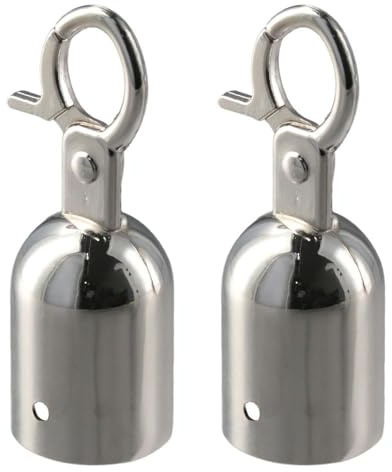 SSHHUI Sliver Stanchion Rope End Stopper Stainless Steel Barrier Rope End Cap Snap Hooks