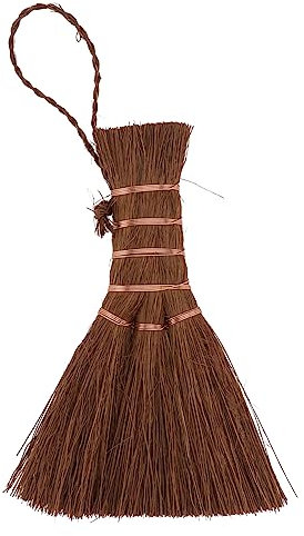 COLLBATH Kleiner Palmenbesen Aus Naturfasern Kleine Haushaltsbürste Mit Hängeseil Formstabiler Reinigungsbesen Für Küche Und Teezeremonie