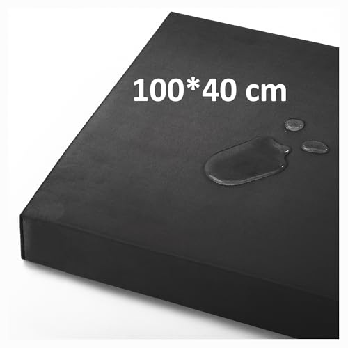 Cuscini per panca da esterno, cuscini per seduta rinforzati e impermeabili, cuscino per panca ad alta densità con fondo antiscivolo, cuscini per esterni per dondoli (Nero, 100x40x5 cm)