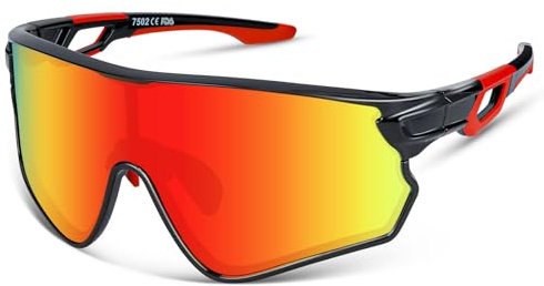 BEACOOL Lunette de Cyclisme polarisées homme femme Lunette de soleil pour Velo Cyclisme Moto Conduite Baseball Alpinisme Running Pêche