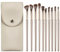 iCovalescent 10 PCS Pinceaux Maquillages Set, Pinceau Maquillage Pour Fond de Teint Blush L'anti-cernes Fard à Paupières Poudre Libre, Avec étui en Cuir
