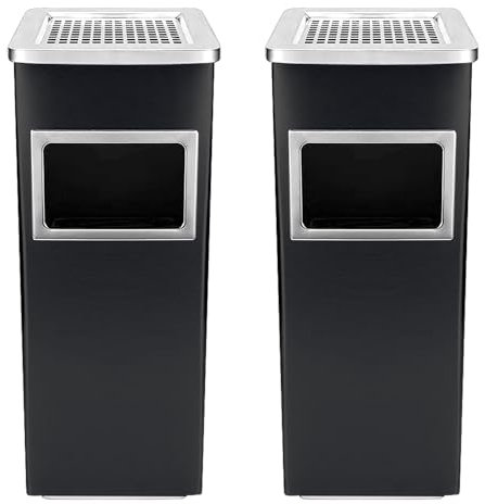 Papelera Cenicero sobre pie 48L Papelera de cocina con cubo interior, de acero inoxidable, Cenicero exterior para restaurante, jardín, pub, club (1 unidad,30 x 24 x 60 cm)