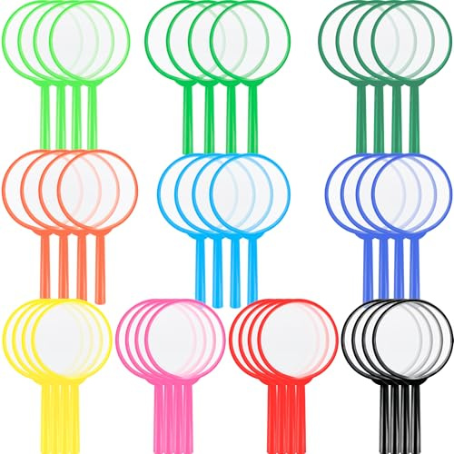 Confezione da 40 mini lenti d'ingrandimento per bambini, 5X, in plastica, lenti colorate per bambini, lettura di classe, forniture per esplorazioni scientifiche all'aperto