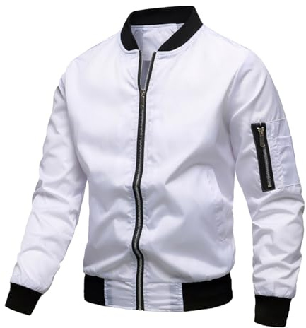 Giacchetto Primaverile Uomo- Bomber Uomo Leggero, Casual Antivento Bomber Giubbino Classica Primavera Estate Giacchetto Jacket Sportiva con Collo da Baseball Giacca Uomo Elegante per Il Tempo Libero