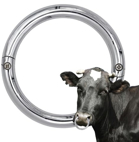 Näsring – rostskyddsverktyg för utomhusbruk, nötkreatur näsringar i rostfritt stål | Robust septum silverring, multifunktionella veterinärinstrument av