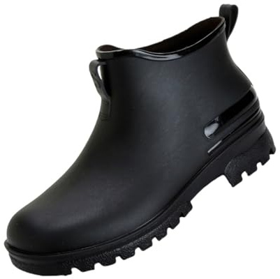 Botas de goma cortas para mujer, impermeables, botas de mujer con tacón alto hasta el tobillo, botas de lluvia de tacón bajo, botas de goma para surf, zapatos de agua, antideslizantes, botas cortas