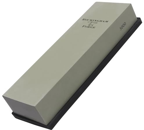 Rockingham Forge SUPERSHARP PRO Pietra per affilare grana fine 3000 - Pietra per affilare coltelli professionale con base antiscivolo, 24x8x4 cm - Affilacoltelli da cucina resistente