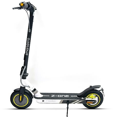 smartGyro Z-One Grey - Scooter électrique certifié 36V, Puissance maximale 400W, Batterie 8Ah, autonomie 30Km, Roues pneumatiques 10, Triple freinage, Application, certifié DGT, deuxième génération
