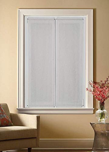 mauro Paire Droite Passe Tringle Vitrage pour fenêtre et Porte Largeur 35/45/50/55/60/65/70/80 voilages prêt-à-Poser-Tissu Effet Lin Blanc naturela- (L - fenêtre 80x135)
